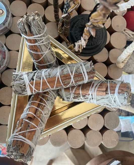 Cinnamon White Sage- Smudge Stick 4"