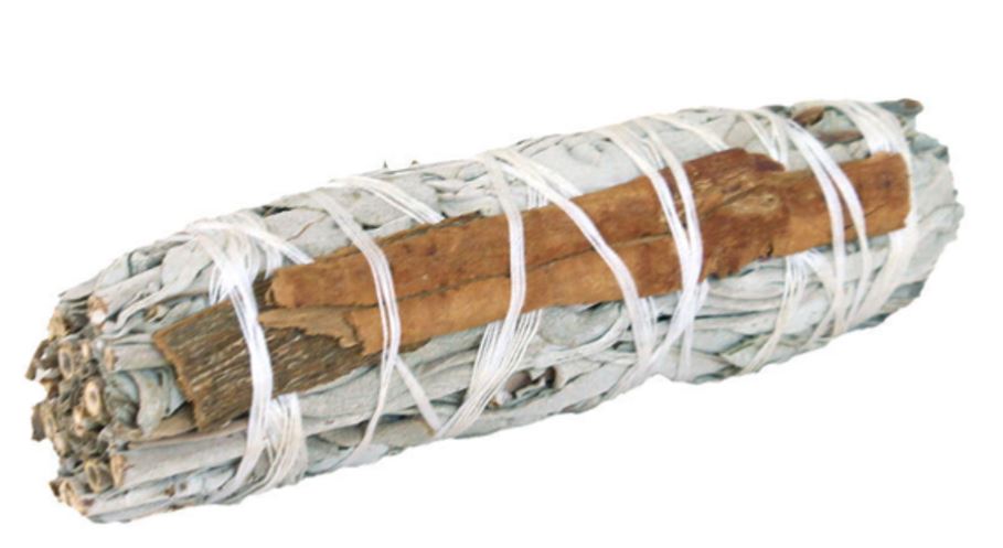 Cinnamon White Sage- Smudge Stick 4"