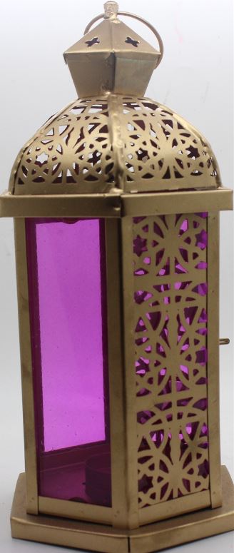 Moroccan Hanging Gold Lamps/Lantern with Specailty Designer Glass
